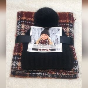 Cozy Black and Brown Kids Hat & Scarf Set